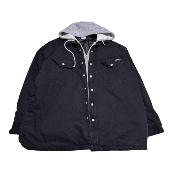Men's Dickies Black Hoodie Zip‎ Snap Workwear Jacket Adult XL - Picture 1 of 5